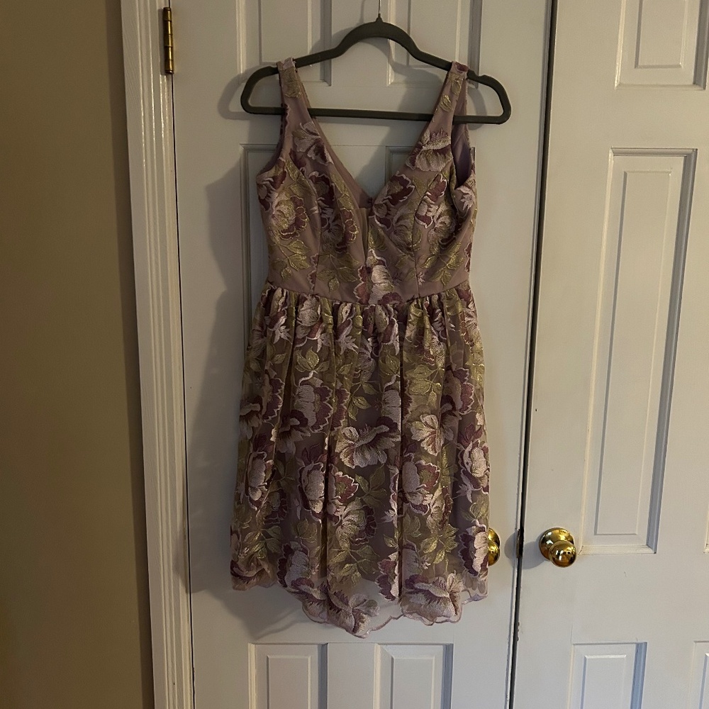 Purple Floral MARINA Cocktail Dress